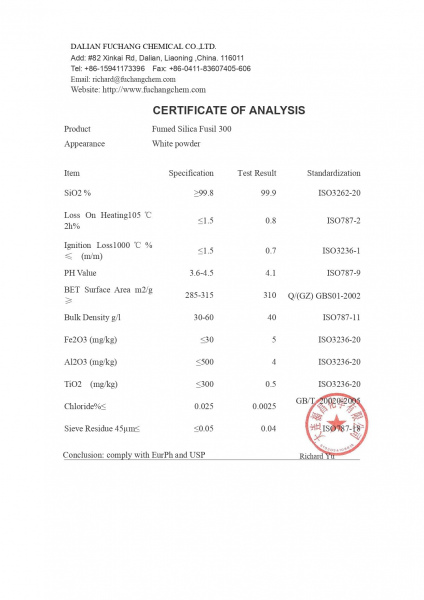 Диоксид кремния Fumed Silica Fusil F300 аналог AEROSIL A300 (Evonik)
